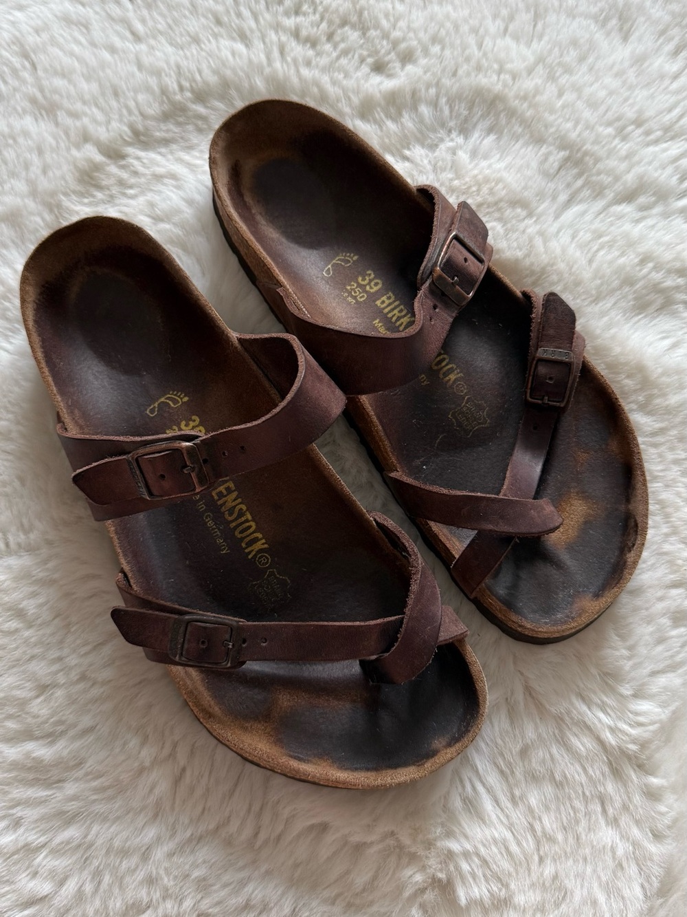 Birkenstock Mayari Sandals Oiled Leather Habana Brown Size EU 39 / US 8 - 8.5